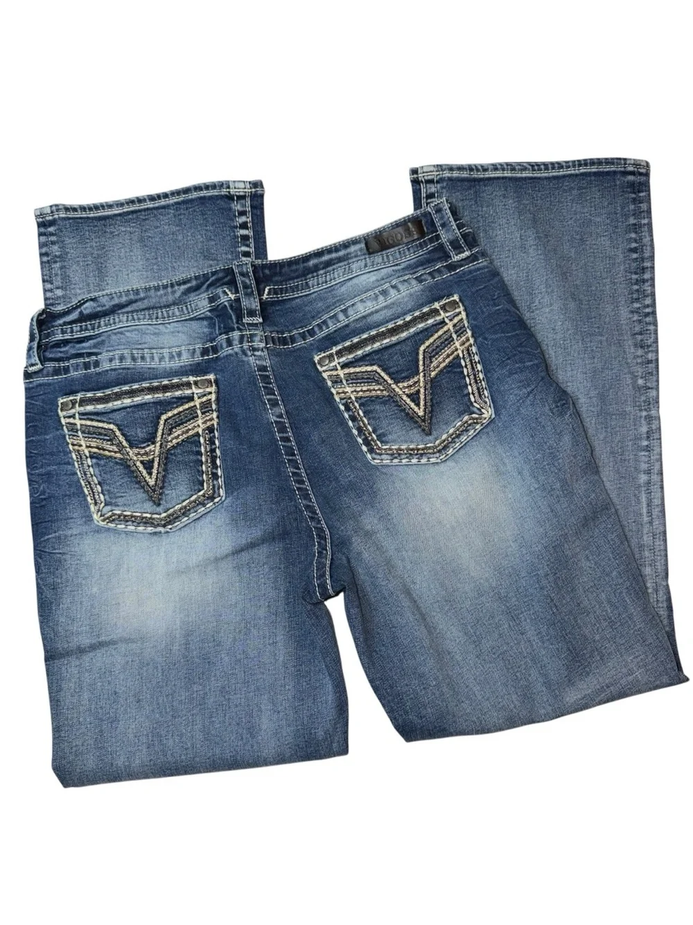 VIGOSS Women's Blue Distressed Bootcut Jeans